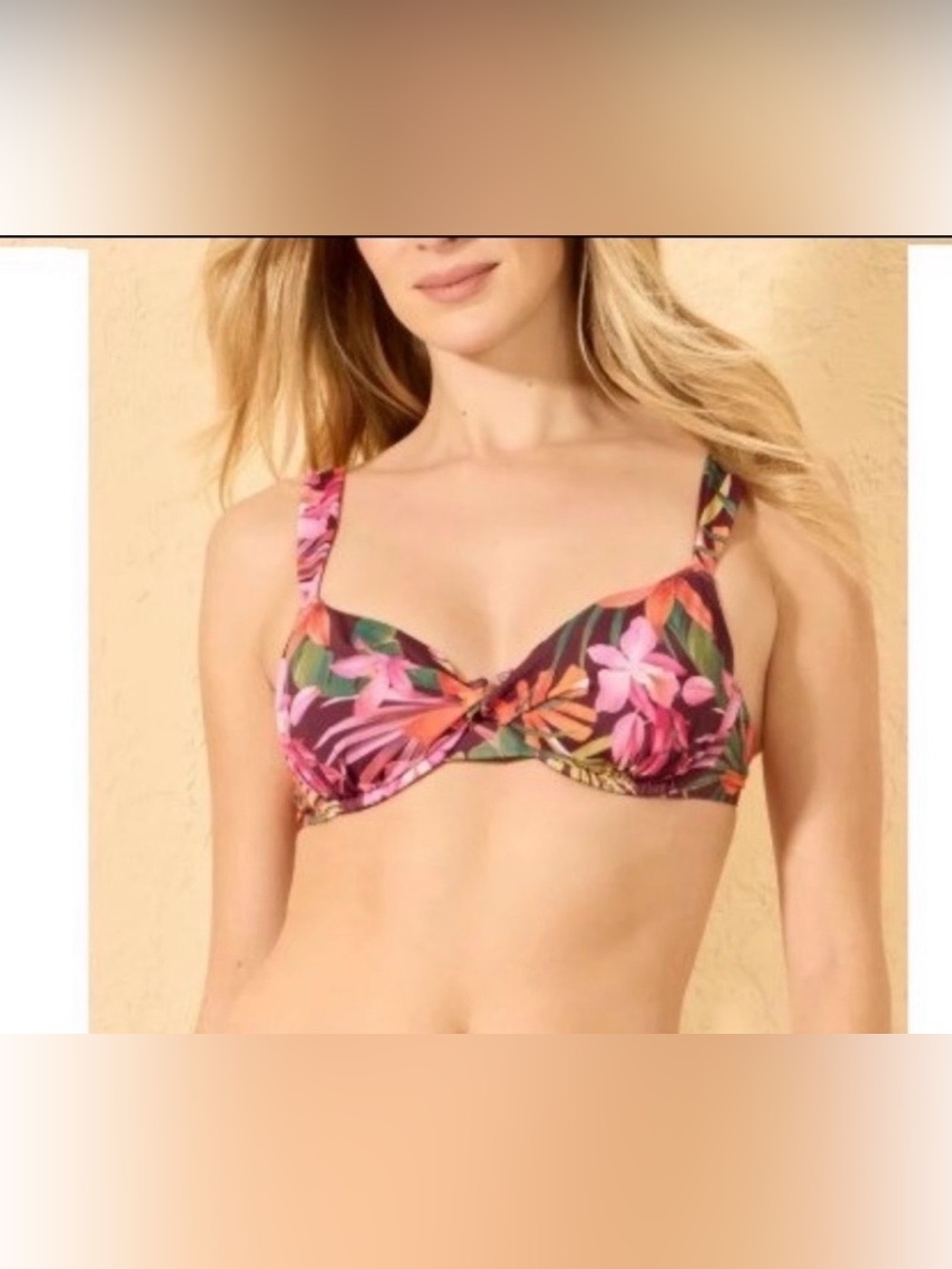 NWT Women’s Underwire Bikini Top 36D Tropical Printed